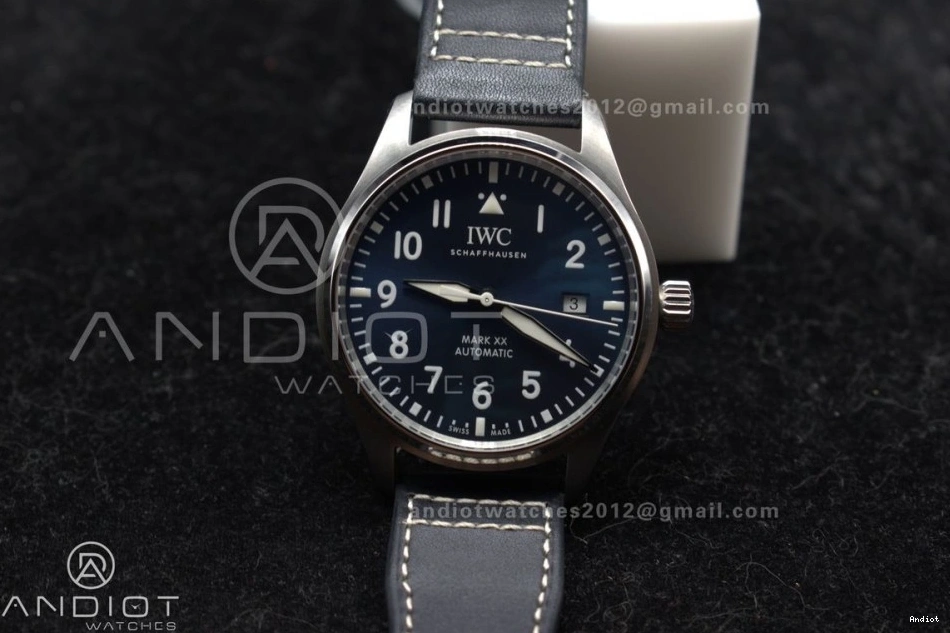 Edition A32111 1:1 Blue Mark Dial Pilot IW328203 on Leather ZF XX Best Dark Strap Blue 1203